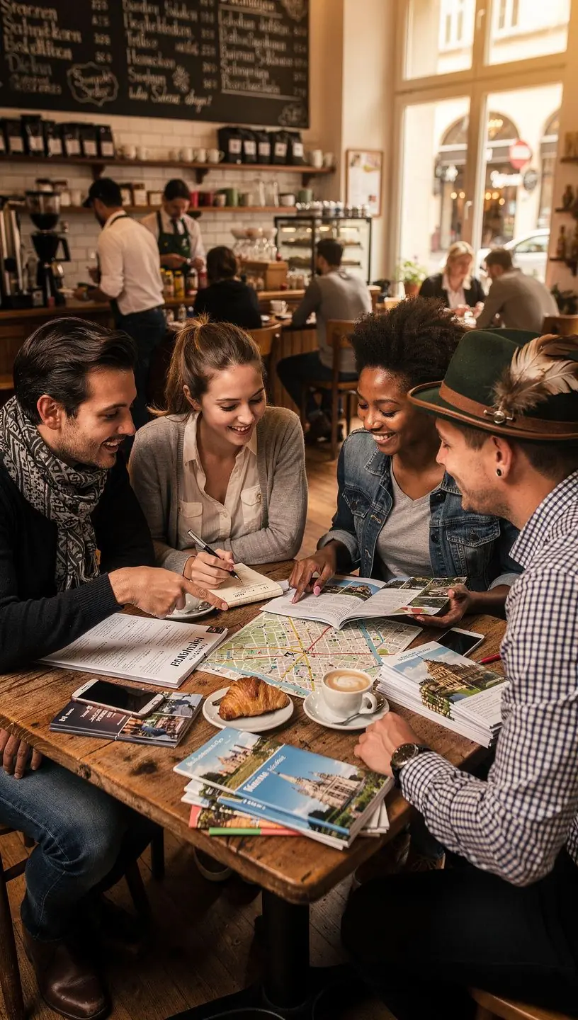 Nahaufnahme eines gedruckten Reiseplans mit klar strukturierten Tagesabläufen und Sehenswürdigkeiten.