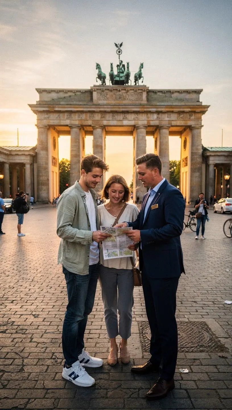 Team von Reiseplanern diskutiert koordinierte Abläufe zur Optimierung mehrerer Reiseziele in Deutschland.
